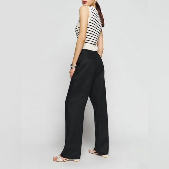 Reformation Mason Black Linen Pants - Picture 6 of 9